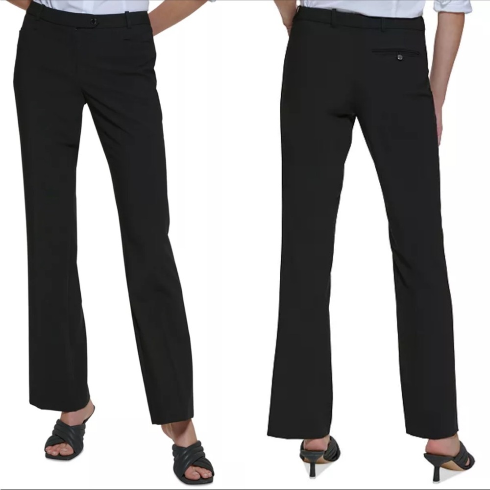 Calvin Klein black modern fit mid rise belt loop pocket dress pants size 14